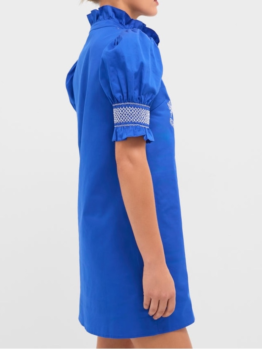 Hyacinth House Royal Blue with White Embroidery Lou Lou Mini Dress - Picture 8 of 12